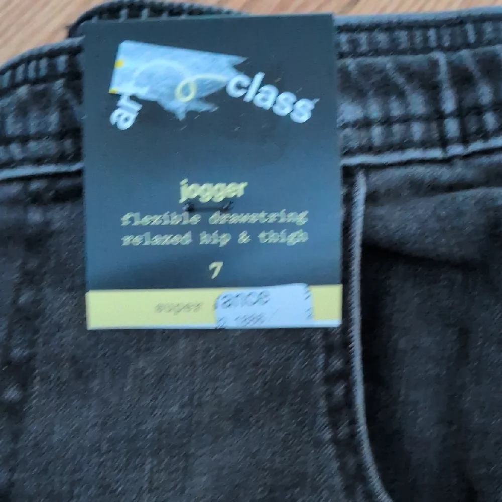 Art Class Black Utility Jogger Jeans Stretch Waist‎ Band Kids Size 7